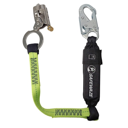 Safewaze Trailing Rope Grab Assembly, 3' Energy Absorbing Lanyard FS00SP/FS1118-3